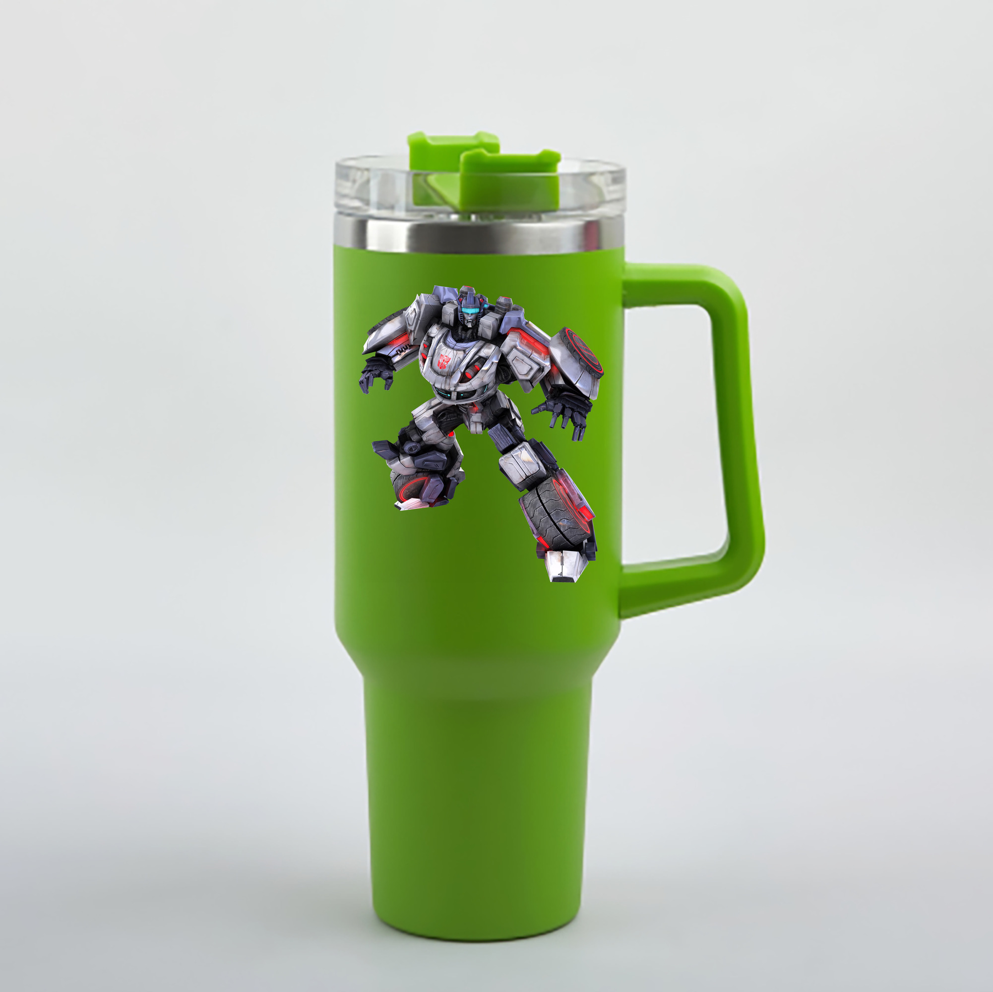 （画像用） Transformers トランスフォーマー 1200mL車用タンブラー - クリスタルステッカー（プラスチックストロー付き）